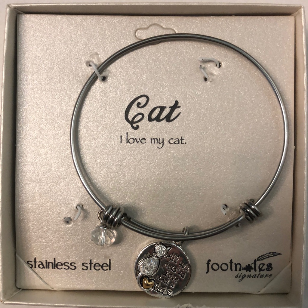 “I Love My Cat” Bangle Bracelet